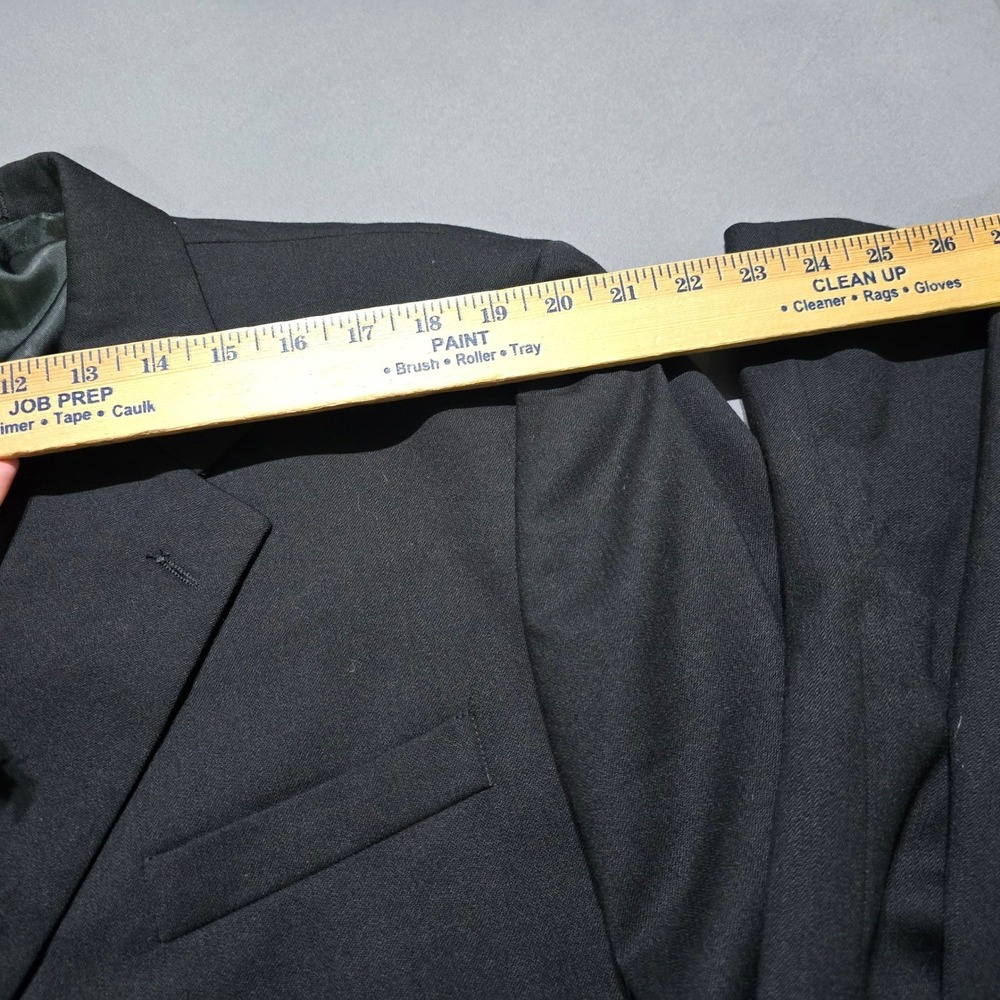 Stafford Blazer Mens 44R Black 100% Pure‎ New Wool 3 Button Sport Coat - Picture 5 of 13